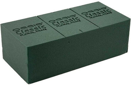 Rayher hobby materialen Rechthoekig groen steekschuim/oase nat 23 x 11 x 8 cm - Steekschuim voor echte bloemen