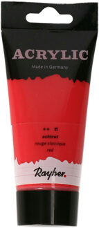 Rayher hobby materialen Rode acrylverf/hobbyverf op waterbasis 75 ml - Hobbyverf Rood