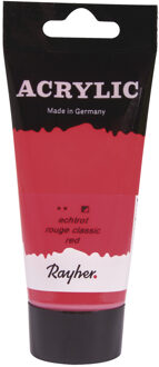 Rayher hobby materialen Rode acrylverf/hobbyverf op waterbasis 75 ml - Hobbyverf Rood