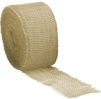 Rayher hobby materialen Rol jute lint/decoratielint 7 cm x 25 meter op rol - hobby/decoratiemateriaal - Sierlint