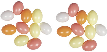 Rayher hobby materialen Set van 30x stuks kunststof paaseitjes multi-kleur 6 cm