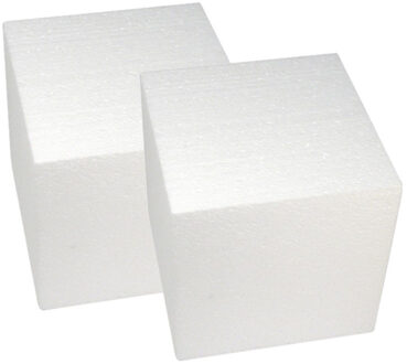 Rayher hobby materialen Set van 6x stuks piepschuim vormen/figuren kubus 20 x 20 cm - hobby knutsel artikelen
