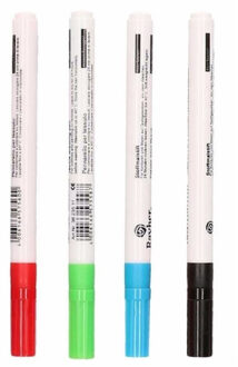 Rayher hobby materialen Setje van 4x stuks kleuren textielstiften met fijne punt