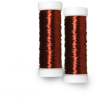 Rayher hobby materialen Sieraden maken draad - 2x - donkerbruin - 0.3 mm dik - 50 meter snoer - haakdraad