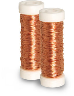 Rayher hobby materialen Sieraden maken draad - 2x - koper - 0.3 mm dik - 50 meter snoer - haakdraad