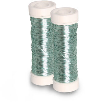 Rayher hobby materialen Sieraden maken draad - 2x - lichtblauw - 0.3 mm dik - 50 meter snoer - haakdraad