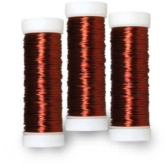 Rayher hobby materialen Sieraden maken draad - 3x - donkerbruin - 0.3 mm dik - 50 meter snoer - haakdraad