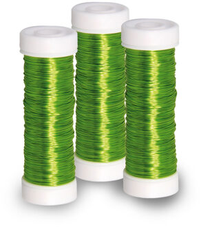 Rayher hobby materialen Sieraden maken draad - 3x - groen - 0.3 mm dik - 50 meter snoer - haakdraad
