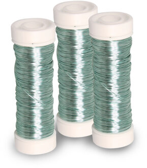 Rayher hobby materialen Sieraden maken draad - 3x - lichtblauw - 0.3 mm dik - 50 meter snoer - haakdraad