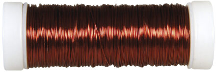 Rayher hobby materialen Sieraden maken draad - donkerbruin - 0.3 mm dik - 50 meter snoer - haakdraad