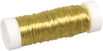 Rayher hobby materialen Sieraden maken draad - goud - 0.3 mm dik - 50 meter snoer - haakdraad