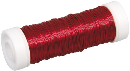 Rayher hobby materialen Sieraden maken draad - rood - 0.3 mm dik - 50 meter snoer - haakdraad