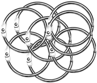 Rayher hobby materialen Sleutelringen/boekringen - 100x stuks - met opening - 25 mm