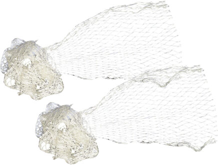 Rayher hobby materialen Vissersnet - 2x - naturel - 60 x 125 cm - decoratie visnet - touwen - maritieme versiering