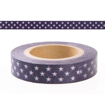 Rayher hobby materialen Washi tape blauw met sterren