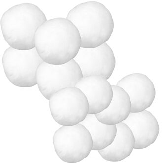 Rayher hobby materialen Witte decoratie sneeuwballen set van 14x stuks in 6 en 7.5 cm