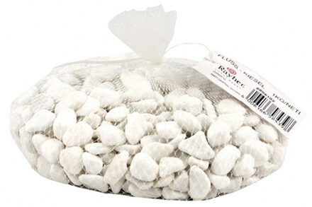 Rayher hobby materialen Witte kiezelsteentjes 5x kilo - Decoratie steentjes voor o.a aquarium of bloempot - size 0.5 a 2 cm