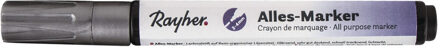 Rayher hobby materialen Zilveren marker stift met een dikke punt - Hobbystiften Zilverkleurig