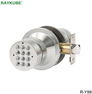 RAYKUBE Digital Electronic Lock Keyless Entry Knob Door Lock Password Code Unlock For Room Office Security Door R-Y99