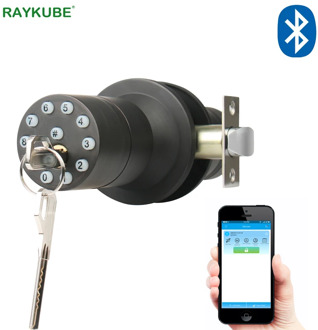 RAYKUBE Knob Digital Code Electronic Door Lock Bluetooth APP Password Keyless Opeing Enter Smart Live Waterproof IP65