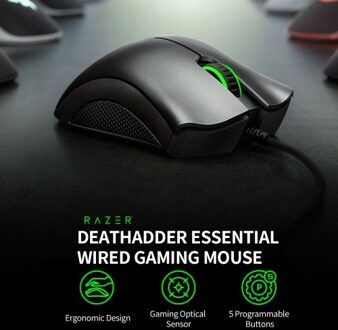 Razer DeathAdder Essential Wired Gaming Mouse Ergonomic Mice with 6400DPI Optical Sensor 5 Programmable Buttons (2021 Version)