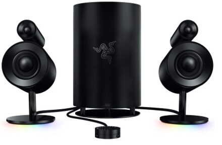 Razer Nommo Pro 2.1 Gaming Speaker THX Certified Premium Audio Dolby Virtual Surround Sound 7inch Subwoofer Chroma Light Effect