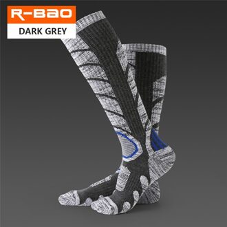 RB3301 Outdoor Skiën/Wandelen Sokken Badstof Zool Dikker Warm Houden Ademend Slijtvaste Sport Sokken donker grijs / L