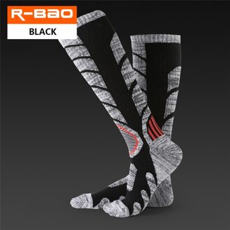 RB3301 Outdoor Skiën/Wandelen Sokken Badstof Zool Dikker Warm Houden Ademend Slijtvaste Sport Sokken zwart / L