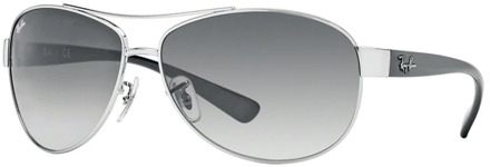 RB3386 003/8G - zonnebril - Zilver-Zwart / Grijs Gradiënt - 63mm