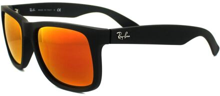 RB4165 622/6Q - Justin (Color Mix) - zonnebril - Zwart / Rood Spiegel - 55mm