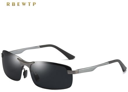 RBEWTP Zonnebril Mannen Semi-Randloze Gepolariseerde Rijden Nachtzicht Lens Zonnebril UV400 Frame Eyewear Gafas De dus geweer