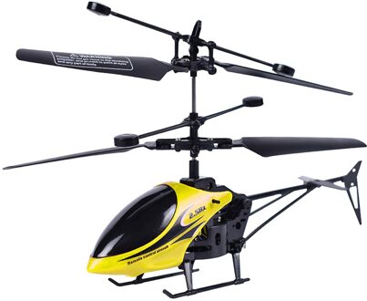 Rc Drone Helicopter Infrarood Inductie 2 Kanaals Elektronische Grappige Schorsing Drone Vliegtuigen Quadcopter Kleine Drone Speelgoed geel