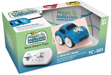 Rc Intelligente Sensor Afstandsbediening Cartoon Mini Auto Radio Gecontroleerde Elektrische Auto Modus Smart Muziek Licht Speelgoed Voor Kinderen Blauw