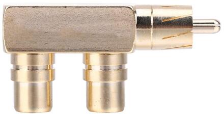 Rca Male Naar 2 Rca Female Haakse Audio Plug Splitter Adapter Connector