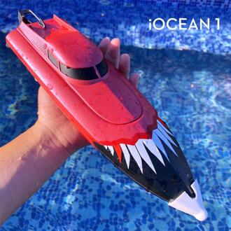 Rctown Iocean Rc Boot 1 2.4G 25 Km/h Hoge Snelheid Boot Simuleren Afstandsbediening Model Speelgoed Zeilen Tijd 15 Minuten rood