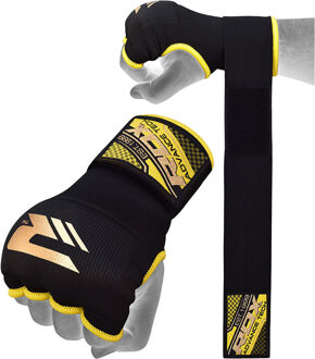 RDX Hosiery Inner Strap - Binnenhandschoenen met polsband - Zwart /Geel - Maat: S