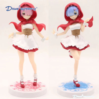 Re:Zero Kara Hajimeru Isekai Seikatsu Rem / Ram Red Hood Ver. PVC Doll Figure Collectible Figurine Model Toy Gift