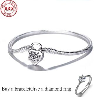 Real 100% 925 Sterling Zilveren Pan Armband Liefde Hart Kristal Armband Voor Vrouwen Fit Originele Diy Charm Sieraden 16 cm