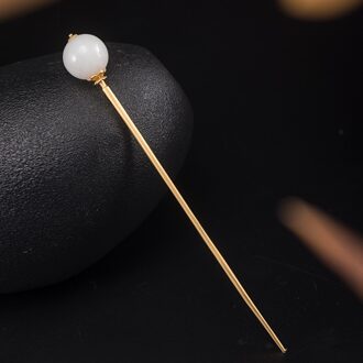 Real 925 Sterling Silver Gold Color Hair Sticks Women Wedding Bridal Hair Accessories Round Beads Chinese Japanese Hairsticks