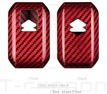 Real Carbon Fiber Car Remote Key Case Key Cover Voor Suzuki Swift Wagon R Monopoly Keyless Houder bescherming koolstof rood 01