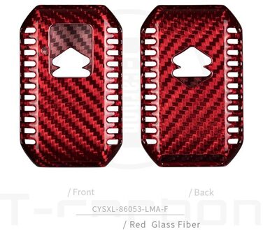 Real Carbon Fiber Car Remote Key Case Key Cover Voor Suzuki Swift Wagon R Monopoly Keyless Houder bescherming koolstof rood 02