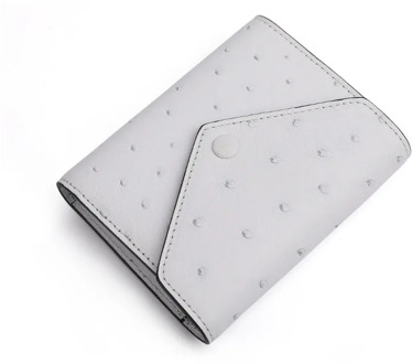 Real leather ostrich skin women envelope small short wallets card holder zipper wallet