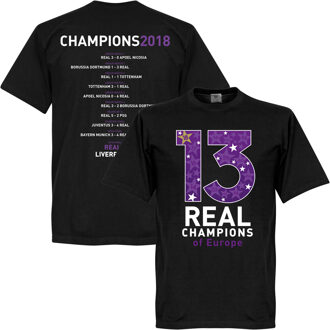 Real Madrid 13 Times Champions League Winners T-Shirt - Zwart - Kinderen - 12