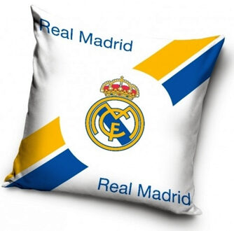 Real Madrid CF kussen wit/blauw, 40 x 40 cm