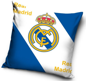Real Madrid CF kussen wit/blauw, 40 x 40 cm