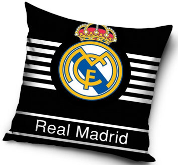 Real Madrid CF kussen zwart, 40 x 40 cm