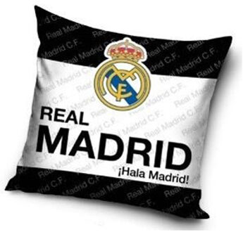 Real Madrid CF kussen zwart/wit, 40 x 40 cm