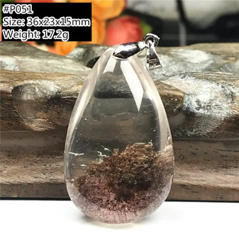 Real Natural Ghost Phantom Quartz Pendant Jewelry For Women Lady Man Silver Garden Water Drop Beads Crystal Clear Gemstone AAAAA