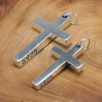 Real Solid 925 Sterling Silver Cross Pendant For Men And Women Smooth High Polishing Simple Design Jesus Christ Jewelry