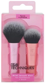 Real Techniques Penseel Real Techniques Mini Brush Duo For Foundation & Blush 2 st